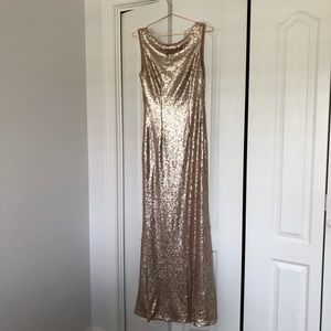 Sequins rose gold evening gown